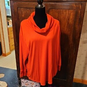 Jane and Delancey Vibrant Orange Cowl Neck Sweater
